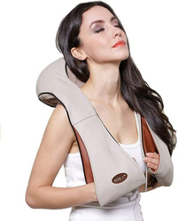 Wang Wang Electric Deep Tissue 3D Kneading Shiatsu Neck, Shoulder, Back, Leg and Foot Massager Pillow with Heat, One Size, Beige