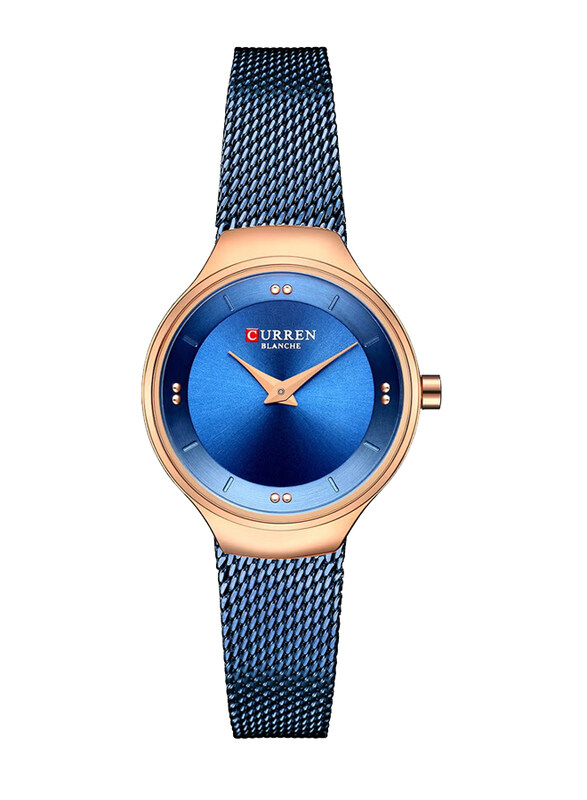 

Curren Analog Watch for Women with Stainless Steel Band, Water Resistant, 9028, Blue