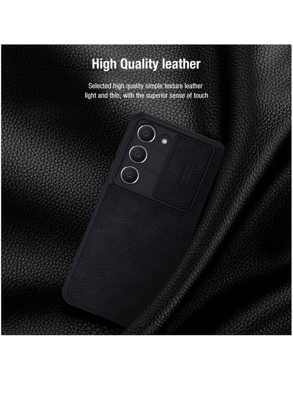 Nillkin Samsung Galaxy S23 Luxury Wallet Business Style with Card Slot and Camera Protection Leather Mobile Phone Flip Case Cover, Black