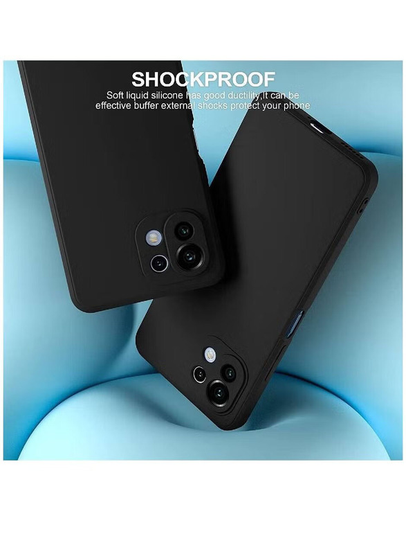 Xiaomi Mi 11 Lite NE 5G/Mi 11 Lite Protective Shockproof Soft Liquid Silicone Mobile Phone Case Cover, Black