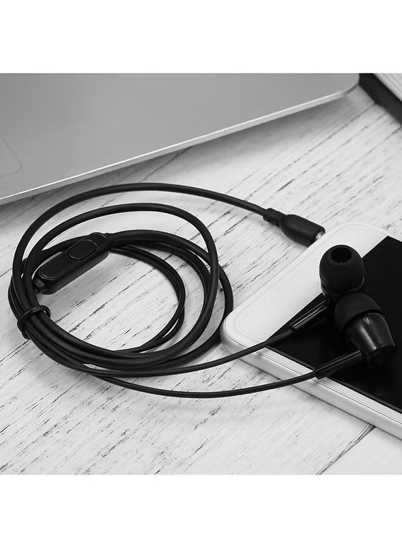 3.5mm Wired In-Ear Headphones With Microphone, Black