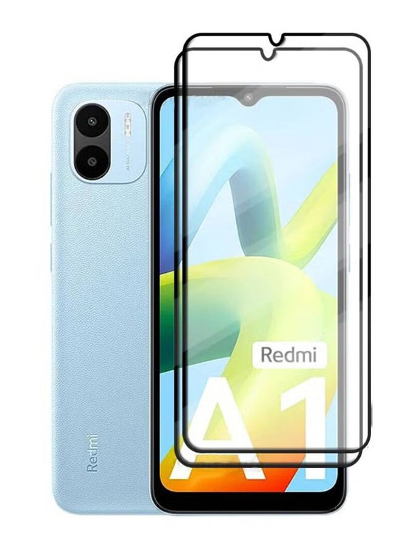 Xiaomi Redmi A1 Shockproof Full Coverage Tempered Glass Screen Protector, 2 Pieces, Clear