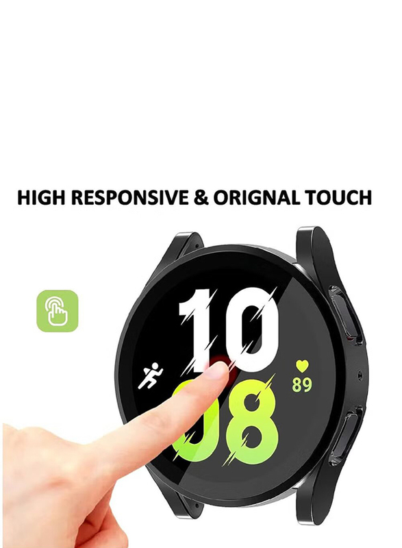 Zoomee Protective Ultra Thin Soft TPU Shockproof Case Cover for Samsung Galaxy Watch 4 44mm, Black