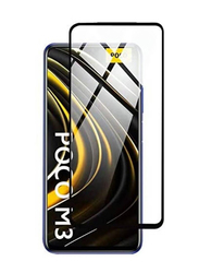 Poco M3 Protective 5D Full Glue Glass Screen Protector, Clear/Black