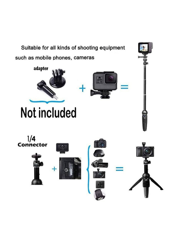 Extendable Selfie Stick Phone Tripod with Wireless Remote Shutter, Black