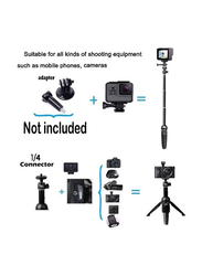 Extendable Selfie Stick Phone Tripod with Wireless Remote Shutter, Black