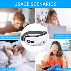 Rechargeable Eye Massager with Heat, One Size, White