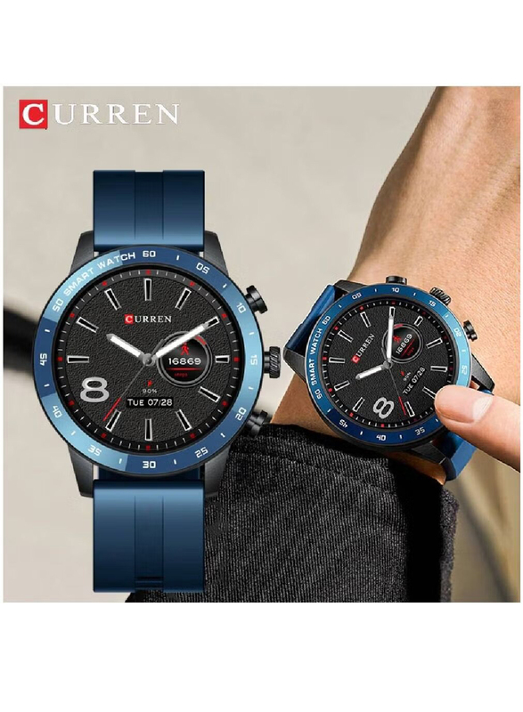 Curren Big Screen Retina HD 1.3-inch Smartwatch with IP68 Waterproof, Blue
