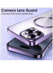 Olliwon Apple iPhone 15 Pro 6.1 Inch Magnetic MagSafe Camera Protection Mobile Phone Case Cover, Purple