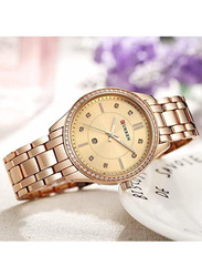 Curren Analog Watch for Women with Alloy Band, Water Resistant, 9010, Rose Gold