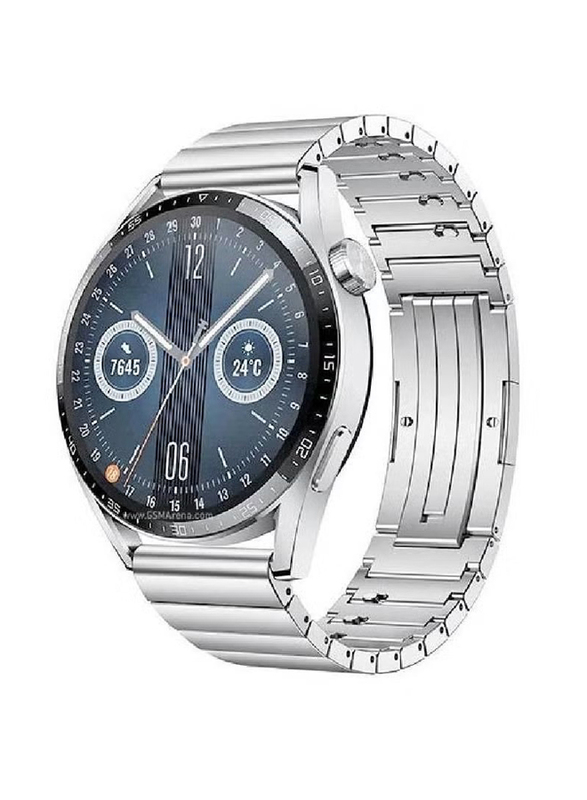Replacement Elite Stainless Steel Strap for Huawei Watch GT3, Silver