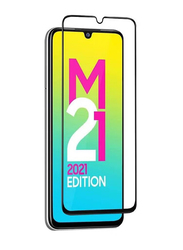 Samsung Galaxy M21 Easy Bubble-Free Installation Scratch-Resistant Tempered Glass Screen Protector, Clear/Black