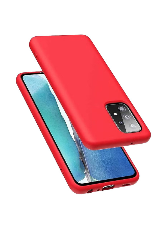 Samsung Galaxy A72 4G Soft Silicone Protective Mobile Phone Case Cover, Red