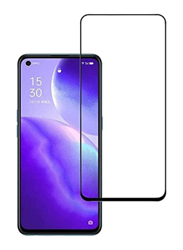 

Generic Oppo Reno 6 Lite 9H Hardness Full Coverage Tempered Glass Screen Protector, Clear/Black