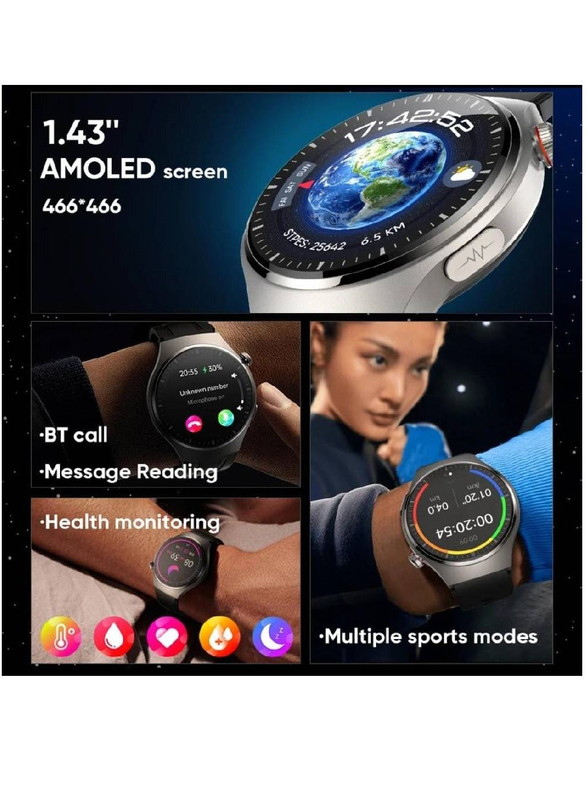 Roxxon New Bluetooth Calling Smartwatch, Heart Rate, Sleep Monitor, Split Screen, IP68 Waterproof, Black