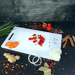 Ecvv Plastic Cutting Chopping Board With Non Slip Base, White