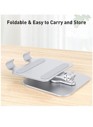 360° Adjustable Stand Stable Foldable Desktop iPad Holder, Silver