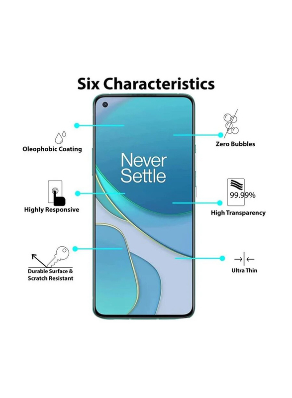 Oneplus 8t 5g Tempered Glass Screen Protector, Clear