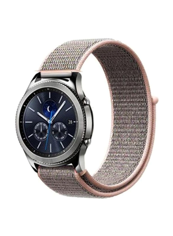 Sports Series Woven Nylon Strap Smartwatch Band for Samsung Galaxy Gear S3 /Huawei GT/GT2/Honor Magic 2, Beige/Multicolour