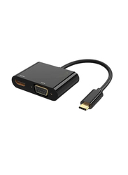 USB Type-C to VGA with HDMI Converter, Black