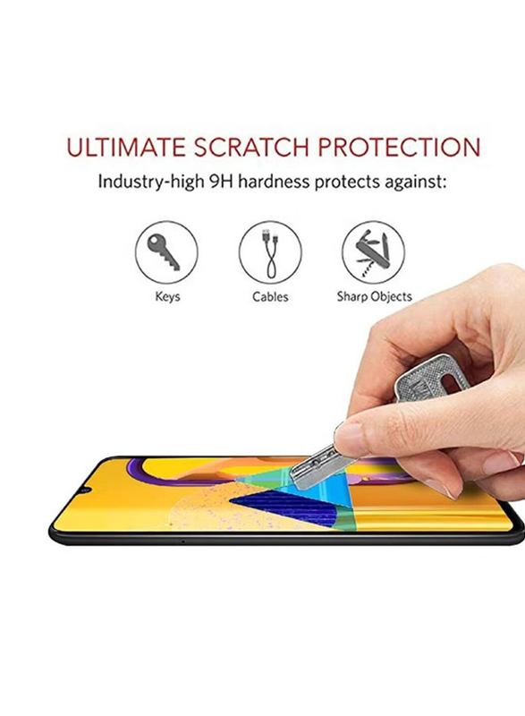 Samsung Galaxy M30 Full Glue Edge-to-Edge Tempered Glass Screen Protector, Clear/Black