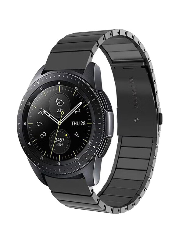 

Generic Classic Stainless Steel Smartwatch Strap Band for Samsung Galaxy Watch 46mm/Huawei GT2/Gear S3 Frontier/Classic/Honor Magic 2/Fossil 22mm, Black