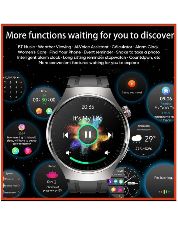 Roxxon New Bluetooth Calling Smartwatch, Heart Rate, Sleep Monitor, Split Screen, IP68 Waterproof, Black