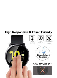 5D Full Curved Tempered Glass Screen Protector for Samsung Watch Active 2 44mm, Clear/Black