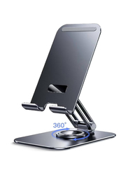 Hyx Adjustable Swivel Desktop Holder With 360 Degree Rotating Base Tablet Stand, Grey