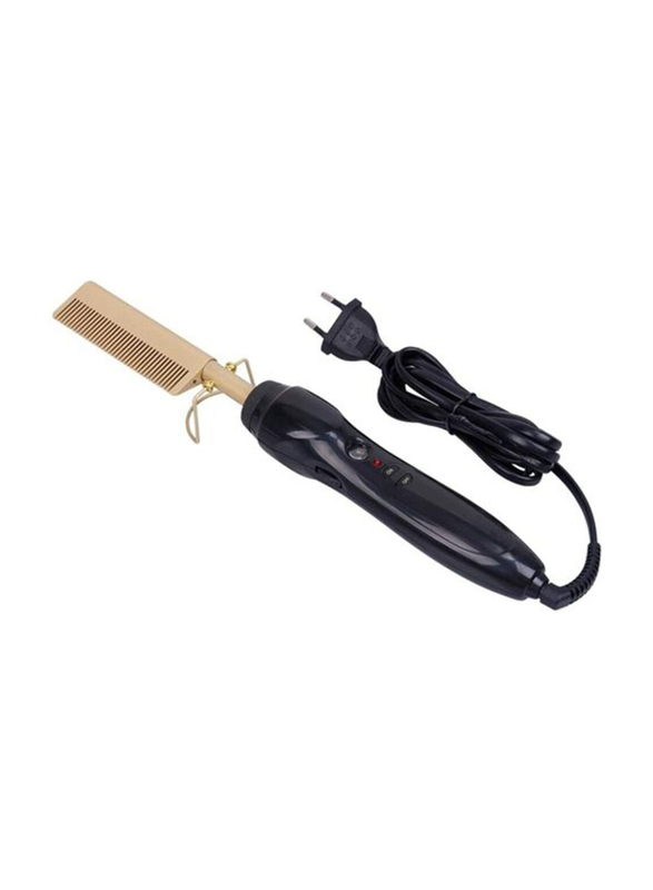Boobooau Titanium Alloy Electric Wand Hair Comb Straightener, Black