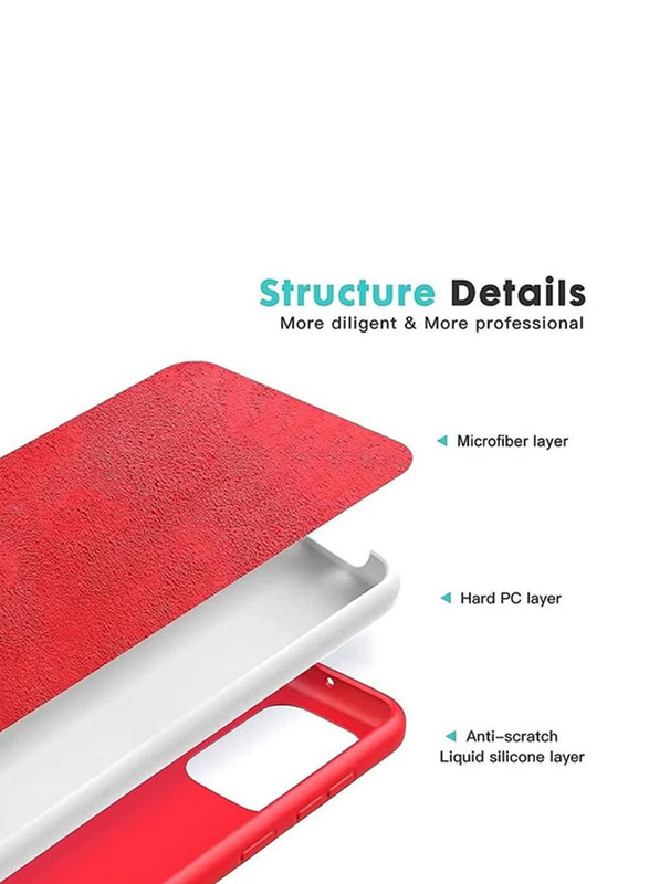 Samsung Galaxy A72 4G Soft Silicone Protective Mobile Phone Case Cover, Red