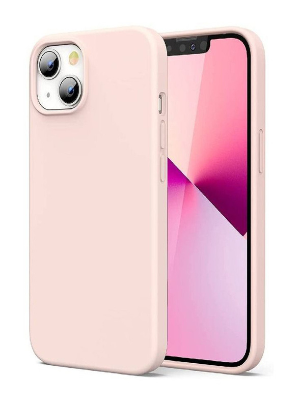 Apple iPhone 13 Soft Liquid Gel Rubber Silicone Protective Mobile Phone Case Cover, Pink