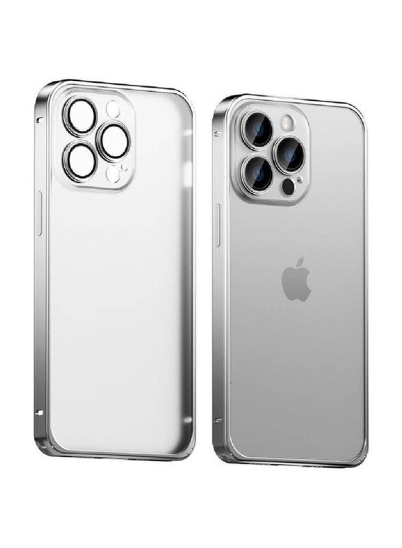 Apple iPhone 12 Pro Max 2-in-1 Camera Protection Anti-Drop Matte Translucent Shell Mobile Phone Case Cover, Silver