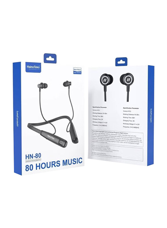 

Haino Teko Wireless In-Ear Germany HN-80 Neckband Bluetooth Earphone, Black