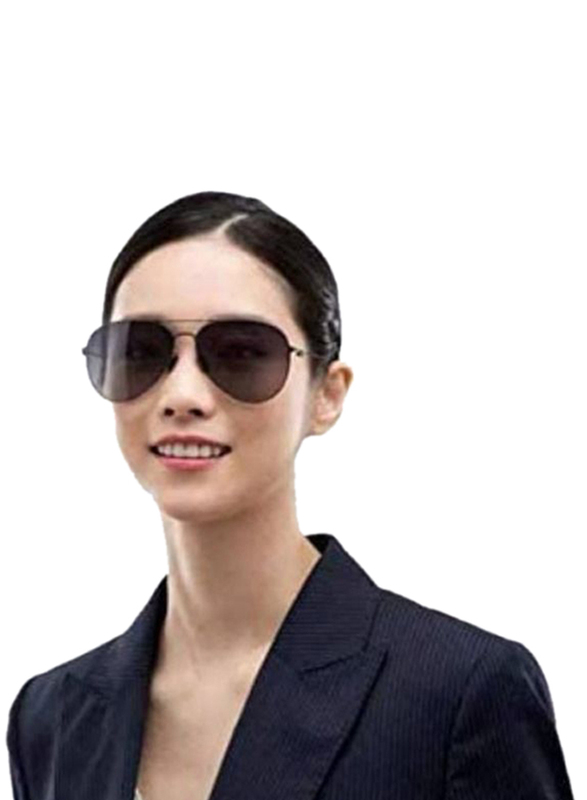 Full-Rim Aviator Black Sunglasses Unisex, Black Lens