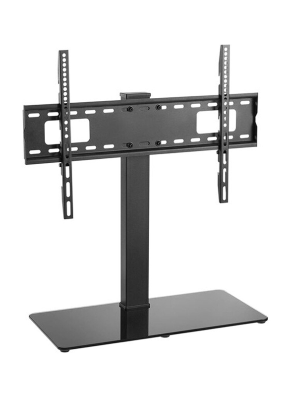 Skill Tech Table Top LCD/LED TV Stand with 8.0mm/0.31in Thickness Tampered Glass Fit for 37-70 Inch, Black