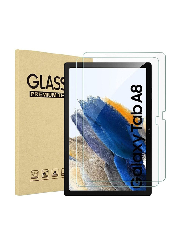 

Generic Samsung Galaxy Tab A8 10.5-inch 2021 9H Scratch Resistant Bubble Free Tempered Glass Screen Protector, 2 Pieces, Clear