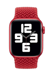 Braided Solo Loop Watch Band for Apple Watch Series 7 45mm, Red