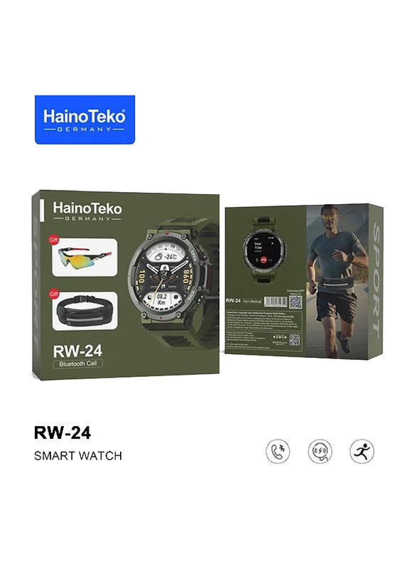 Haino Teko Germany RW-24 New Bluetooth Calling IP68 Waterproof Smartwatch, Green