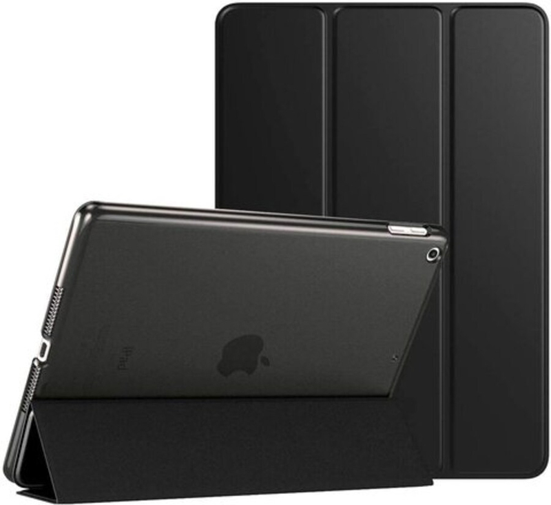 Apple iPad 10.2-inch 8th/7th Gen 2020/2019 Slim Stand Hard Shell Protective Smart Tablet Flip Case Cover, Matte Black