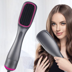 Hair Dryer Styler 3 In 1 Brush Salon Styler Straightening Brush, Grey/Pink