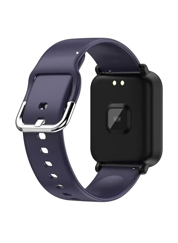 R16 Bluetooth Smartwatch, Black Metal Case with Blue Silicone Band