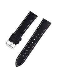 Quick Release Leather Watch Strap 20mm, Black