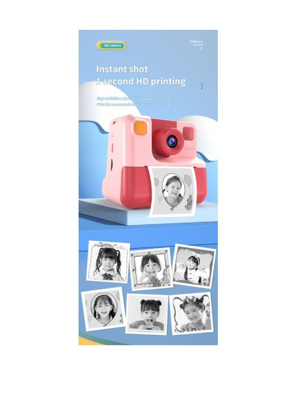 Kids Camera Instant Print Camera with TF Card Print Paper, 26MP, 1080P, Blue