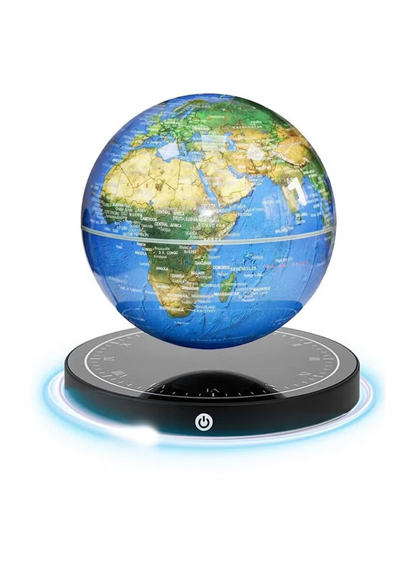 Xiuwoo Floating Globe Magnetic Levitating Globe with LED Light 360° Rotating Geographic Globe, Multicolour