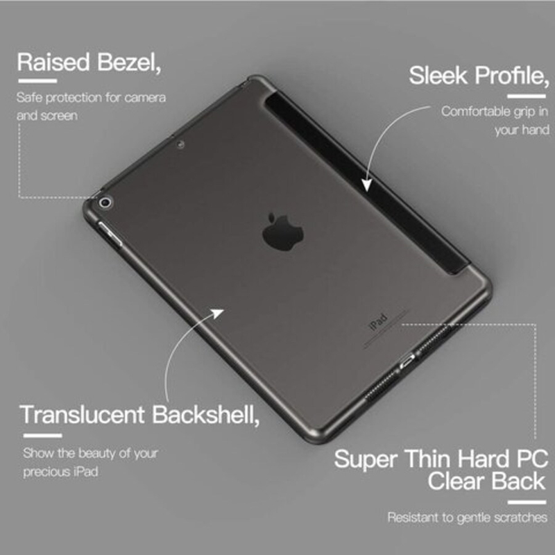 Apple iPad 10.2-inch 8th/7th Gen 2020/2019 Slim Stand Hard Shell Protective Smart Tablet Flip Case Cover, Matte Black