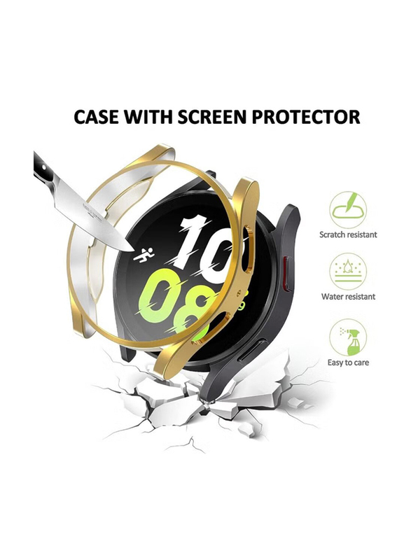 Zoomee Protective Ultra Thin Soft TPU Shockproof Case Cover for Samsung Galaxy Watch 4 44mm, Gold