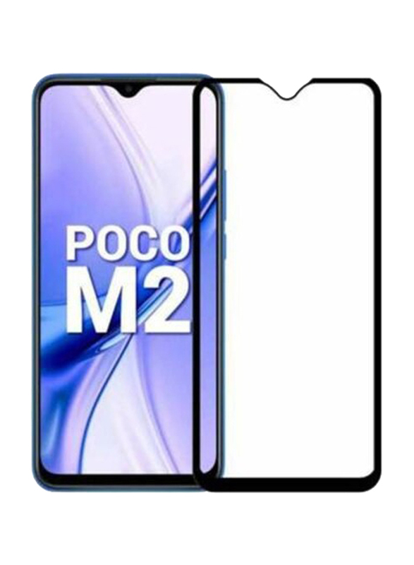 Poco M2 Protective 5D Glass Screen Protector, Clear/Black