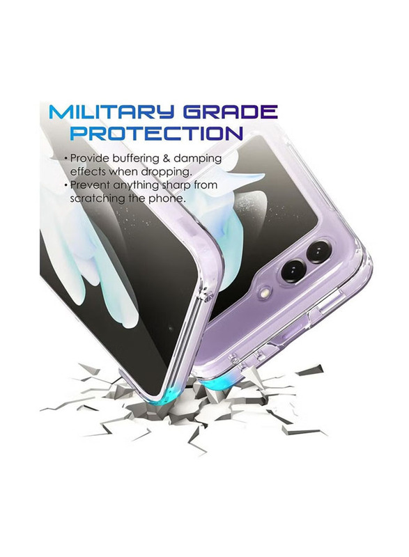 Case Me Samsung Galaxy Z Flip5 Transparent Hard Thin PC Lightweight Protective Mobile Phone Case Cover, Clear