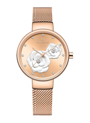 Naviforce Analog Watch for Women with Stainless Steel Band, Rose Gold